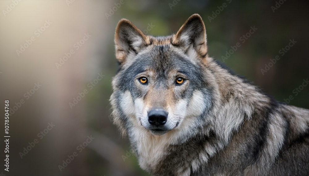 grey wolf portrait with copy space generative ai grey wolf portrait with copy space generative ai