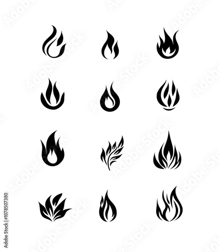 fire flame, simple icon vector isolated on white background