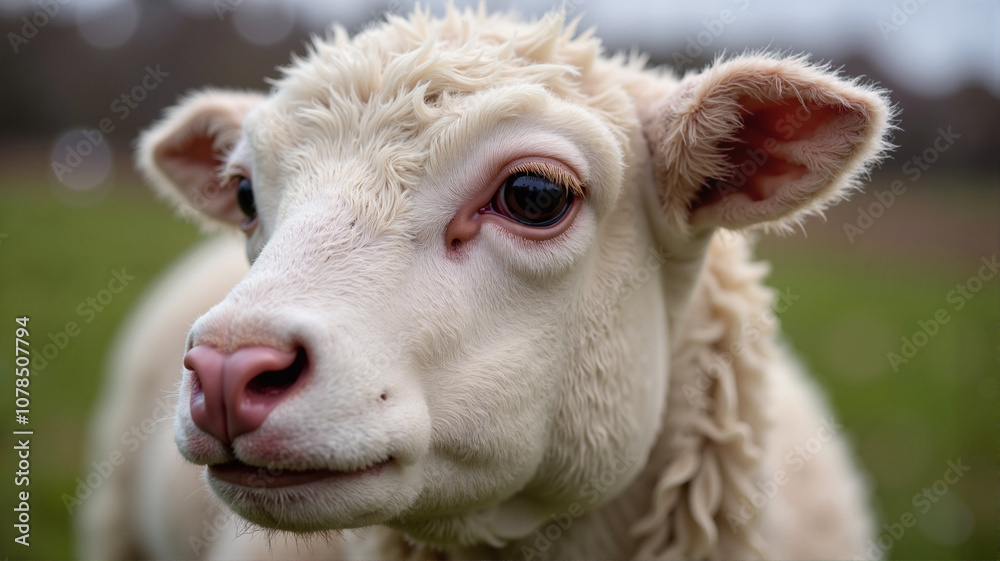 Close-up of lamb with green background Close-up of lamb with green background