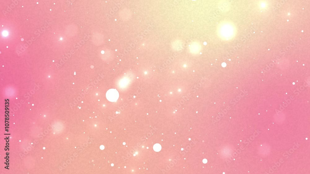 Pink and yellow gradient bokeh background with particle white dots suitable for web design, social media posts, greeting cards, and feminine branding. Pink and yellow gradient bokeh background with particle white dots suitable for web design, social media posts, greeting cards, and feminine branding.