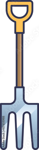 Illustration of a garden fork, symbolizing gardening and cultivation.