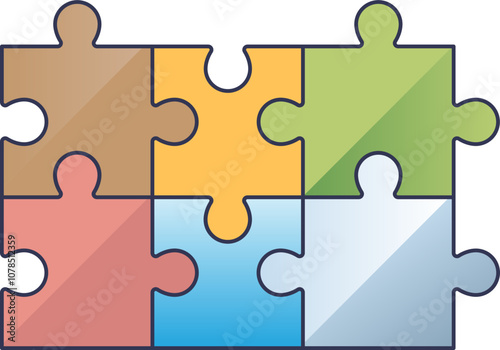 Colorful interlocking puzzle pieces symbolizing connection and teamwork.