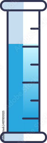 Illustration of a rain gauge tube filled with water, symbolizing measurement and analysis.