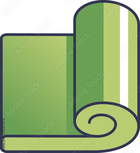 Illustration of a green insulation roll symbolizing eco-friendly recycled material.