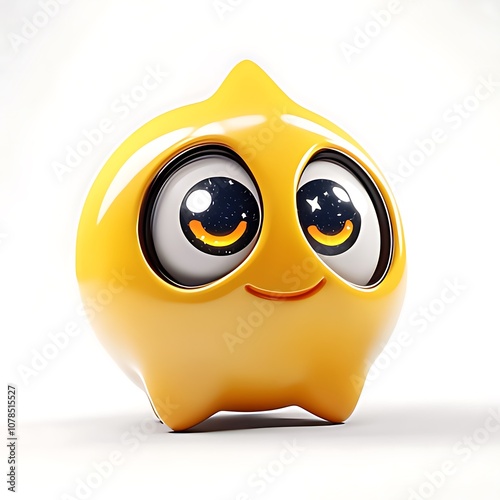 cartoon 3D emoji Starstruck Starryeyed emoticon on a white background photo