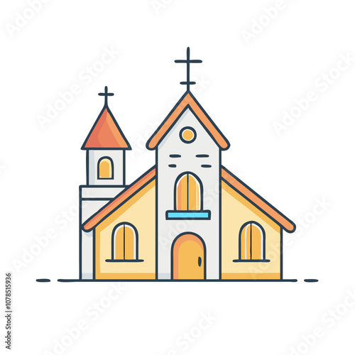 Church vector art, flat illustration Church icon