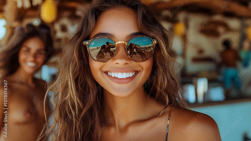 Smiling Woman Wearing Sunglasses - Photo Smiling Woman Wearing Sunglasses - Photo