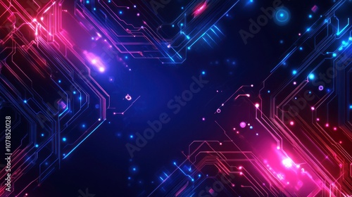 Abstract background digital neon technology gaming cyberpunk style wallpaper AI generated image