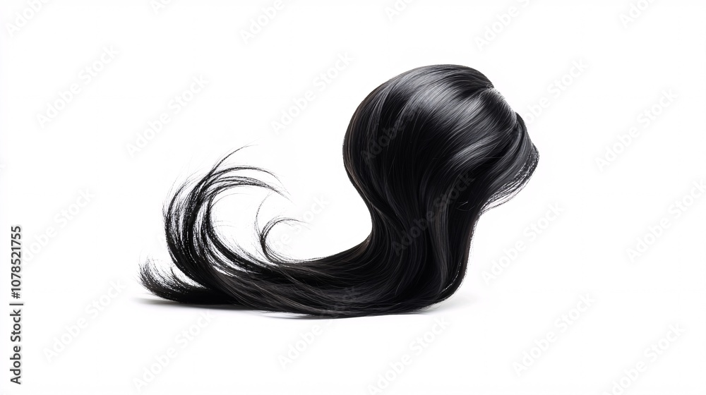 Flowing Black Hair on White: A Captivating Image of Beauty and Grace Flowing Black Hair on White: A Captivating Image of Beauty and Grace