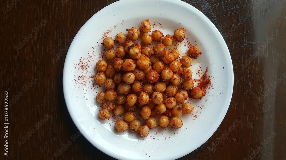 roasted chickpeas on a white plate roasted chickpeas on a white plate