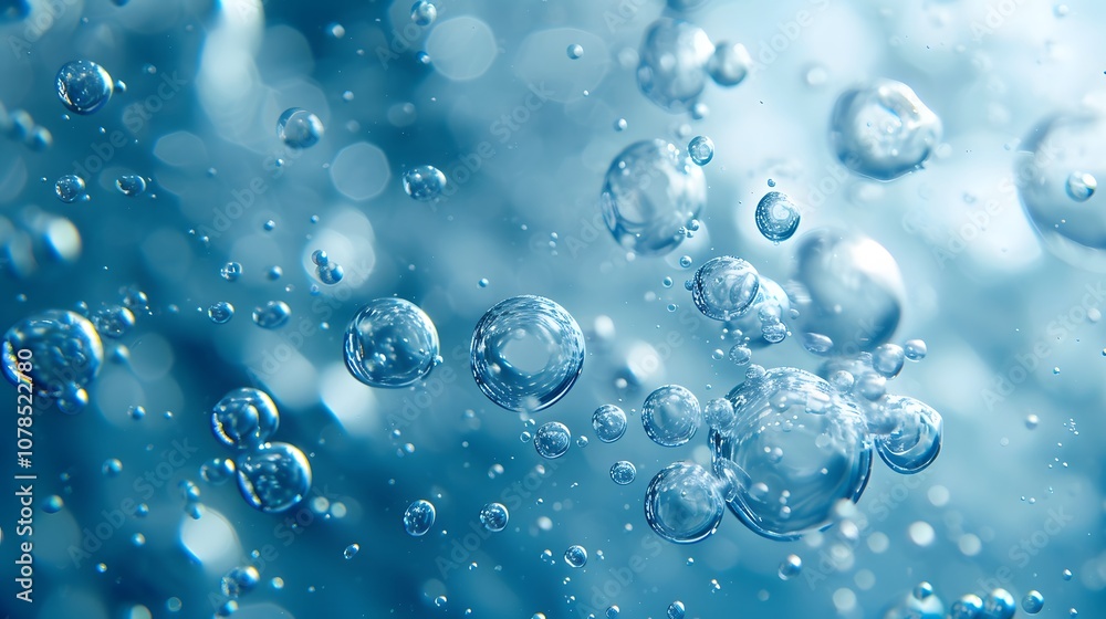 Sparse abstract background featuring a macro view of air bubbles in water AI generated illustration Sparse abstract background featuring a macro view of air bubbles in water AI generated illustration