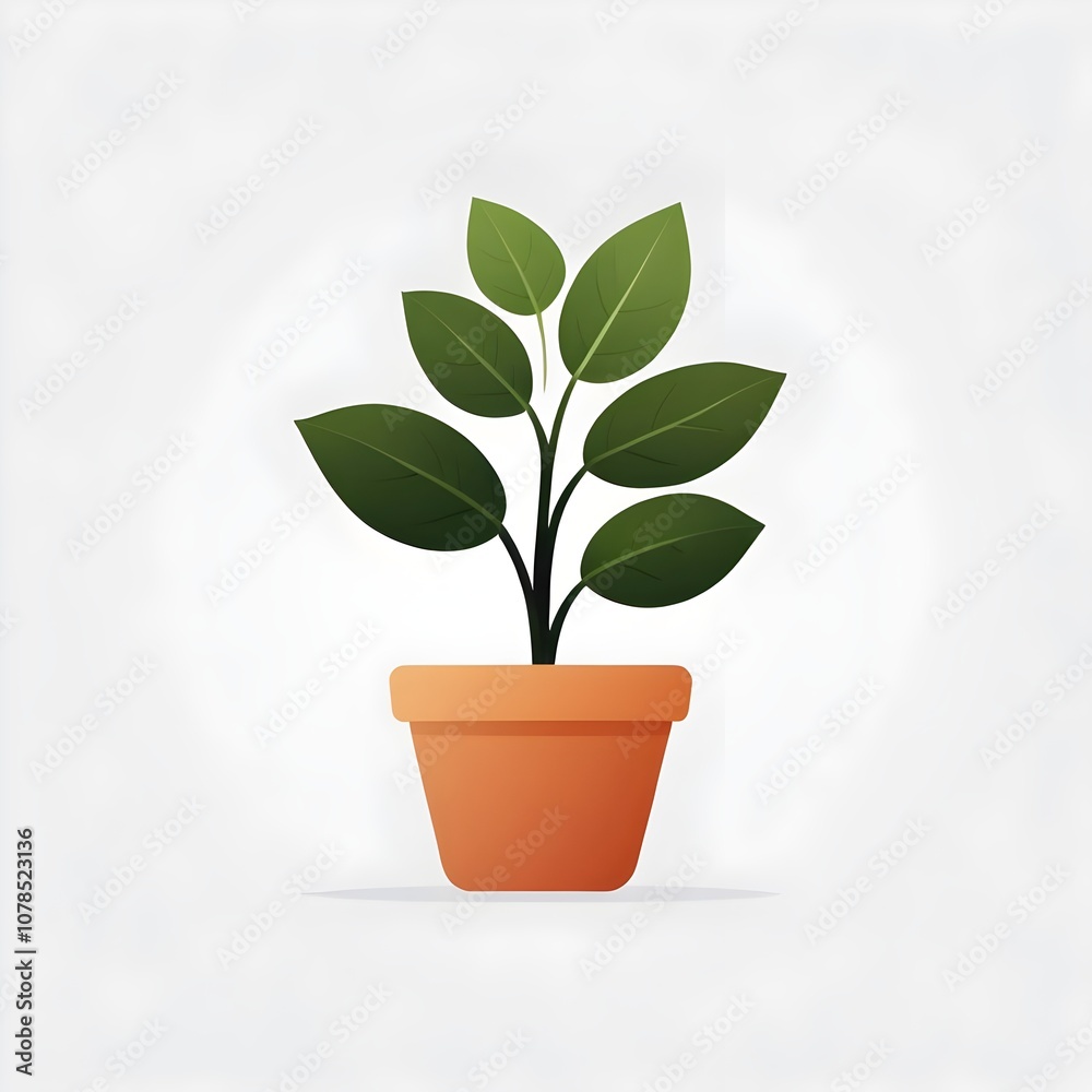A centered plant pot icon with a small leafy plant on a transparent background, showcasing a clean, modern design ideal for home greenery themes. A centered plant pot icon with a small leafy plant on a transparent background, showcasing a clean, modern design ideal for home greenery themes.