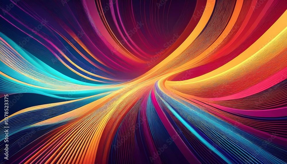Curved line effect with bright colors Curved line effect with bright colors
