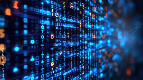 Wallpaper Mural Digital network line cyberspace wave code data energy abstract background wallpaper AI generated image Torontodigital.ca