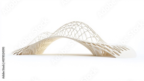 Abstract Architectural Design: A Parametric Bridge Structure - Modern Engineering and Futuristic Construction