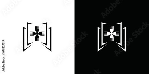 spoon logo with book vector