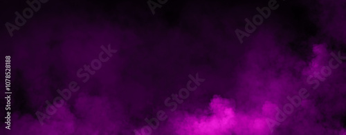 Panoramic view purple misty fire smoke on isolated background. Abstract texture overlays for copyspace. Stock illustration.