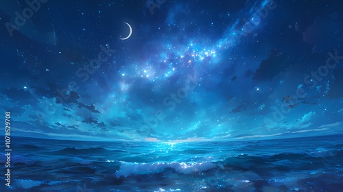 Milky Way Star Beach illustration poster background 