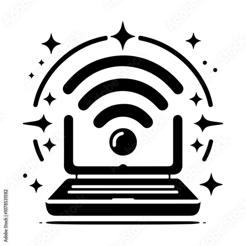 Wi-Fi icon silhouette vector Wifi wireless internet signal on a white background