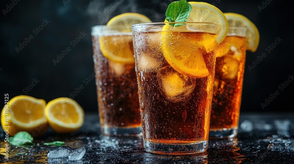 Refreshing Iced Tea with Lemon and Mint