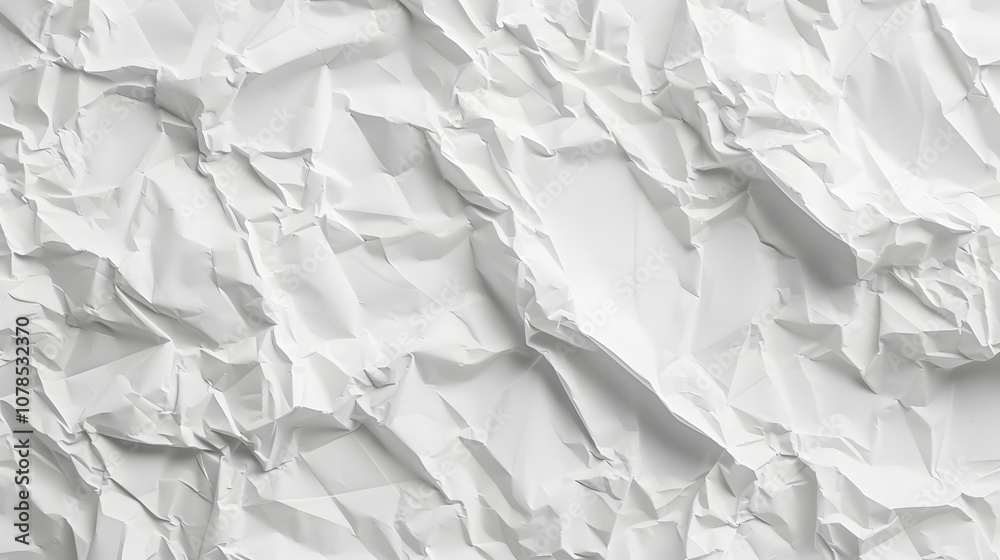 Obraz premium The abstract interpretation of a white crumpled paper texture AI generated illustration