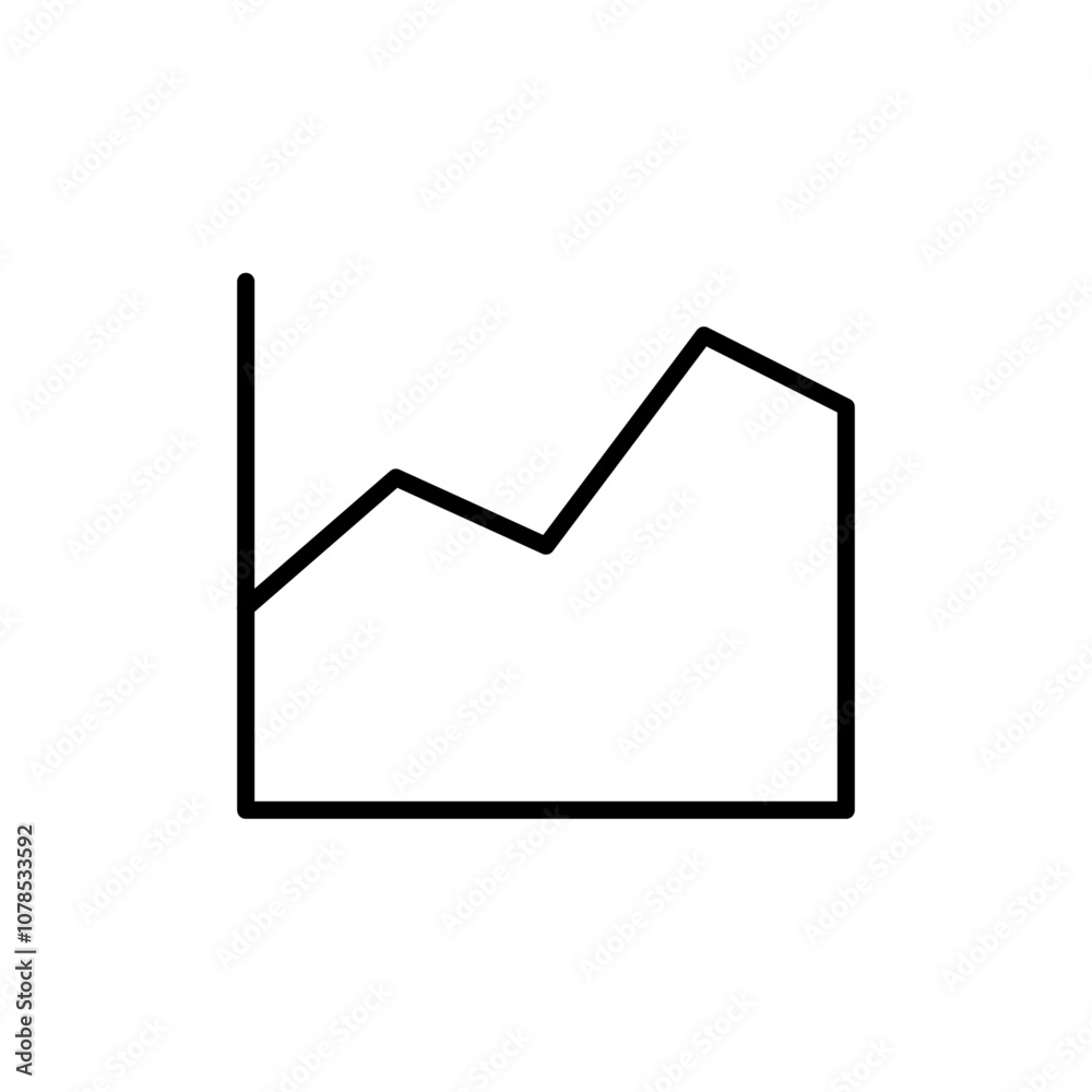 Area Chart Icon Outline vector for web ui Area Chart Icon Outline vector for web ui