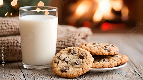 Enjoy delicious chocolate chip cookies with a glass of milk for a perfect snack experience