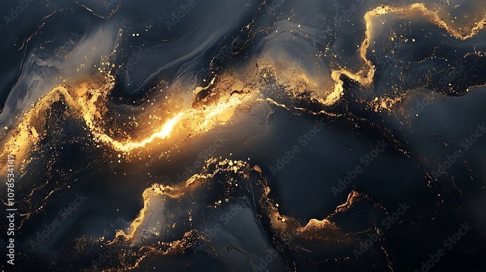 Abstract Swirls of Gold and Black Abstract Swirls of Gold and Black