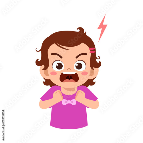 little kid scream and feel angry