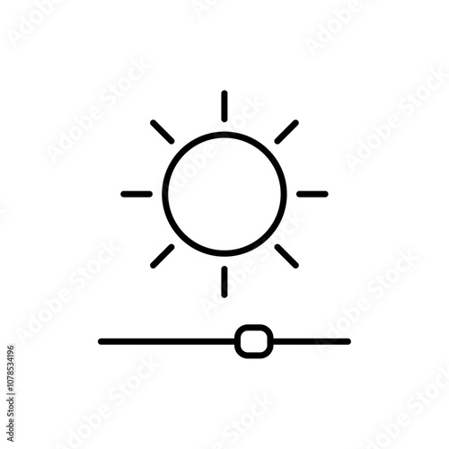 Brightness icon Outline vector for web ui