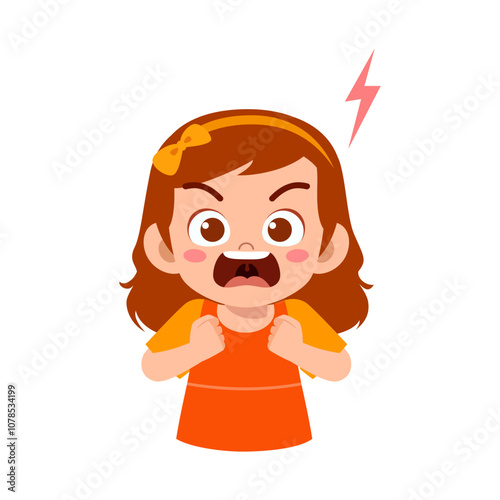 little kid scream and feel angry