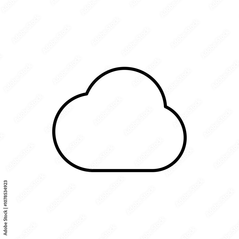 Cloud icon Outline vector for web ui Cloud icon Outline vector for web ui