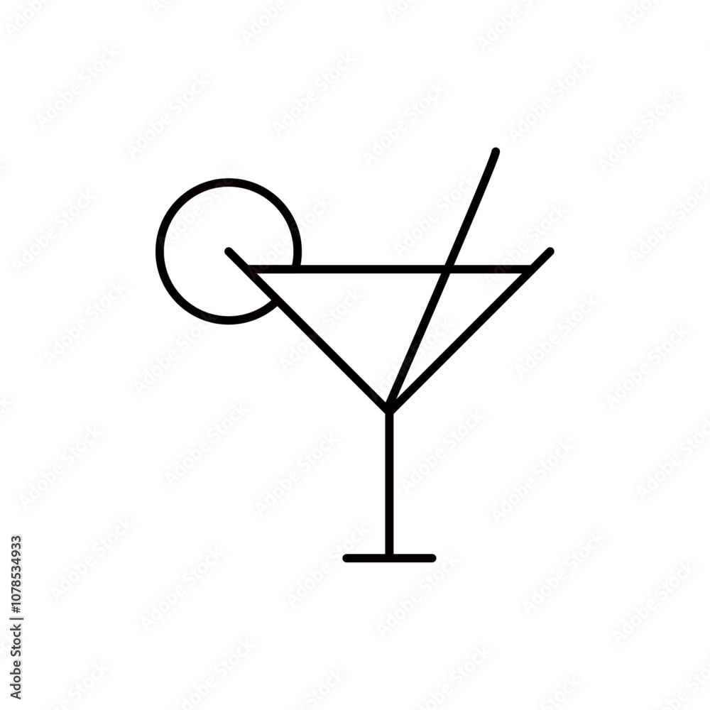 Cocktail icon Outline vector for web ui Cocktail icon Outline vector for web ui