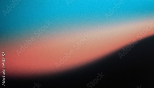 Abstract Blurred Sunset Landscape with Blue and