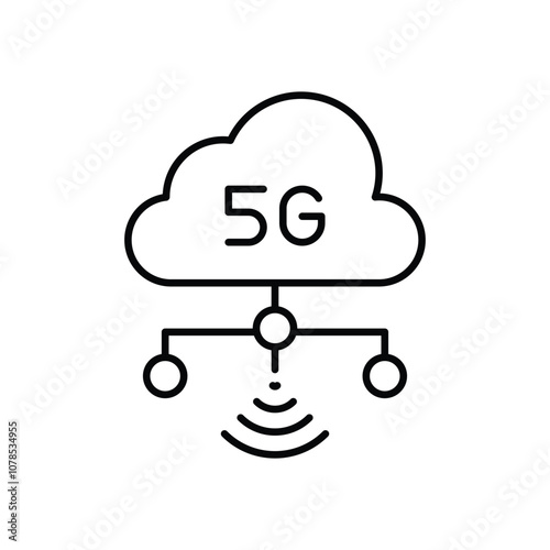 5g Cloud Network vector icon