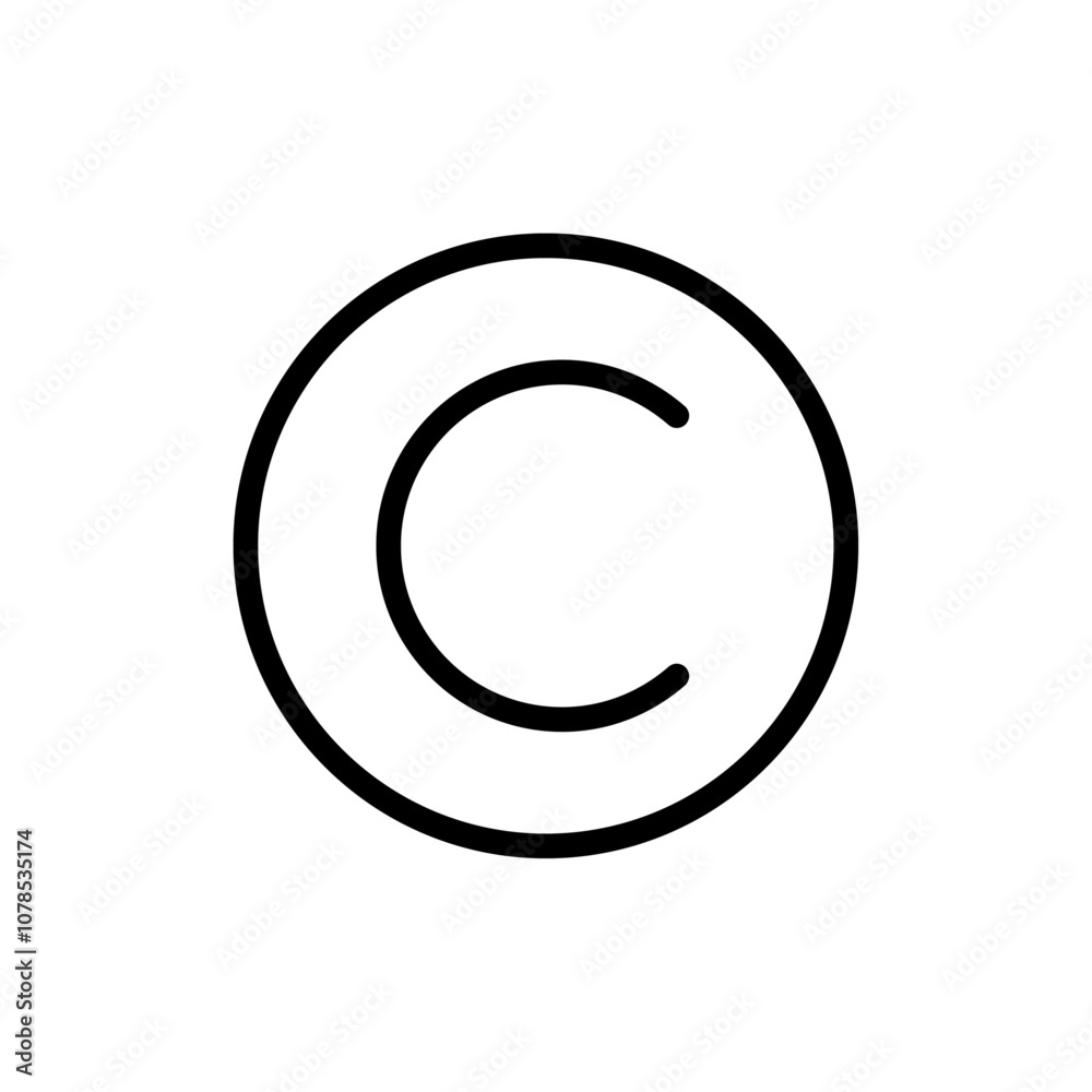 Copyright icon Outline vector for web ui Copyright icon Outline vector for web ui