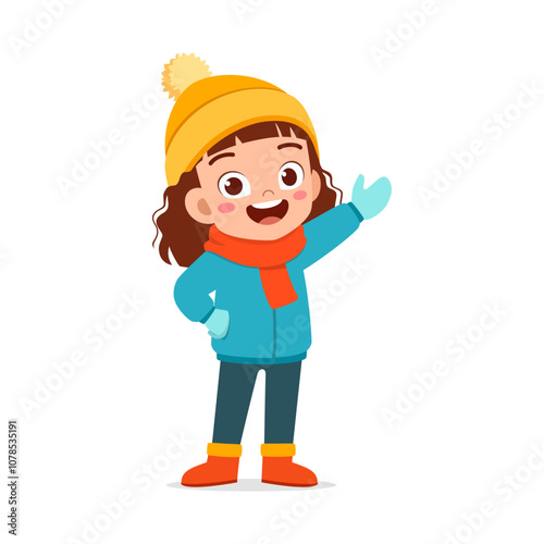 little kid winter clothes jacket and feel happy