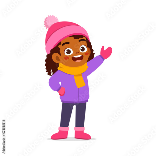 little kid winter clothes jacket and feel happy
