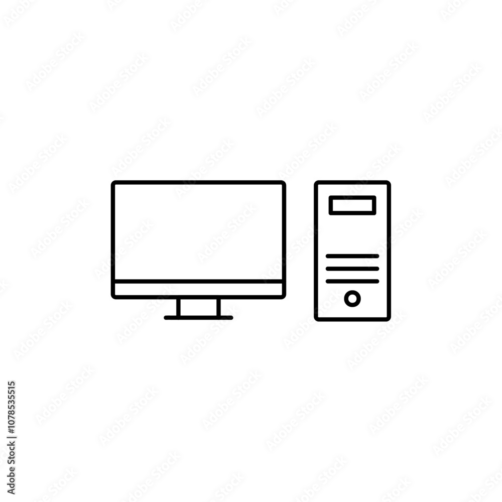 Desktop icon Outline vector for web ui Desktop icon Outline vector for web ui