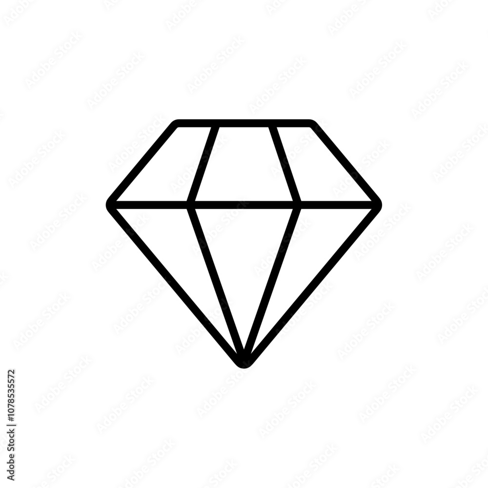 Diamond icon Outline vector for web ui