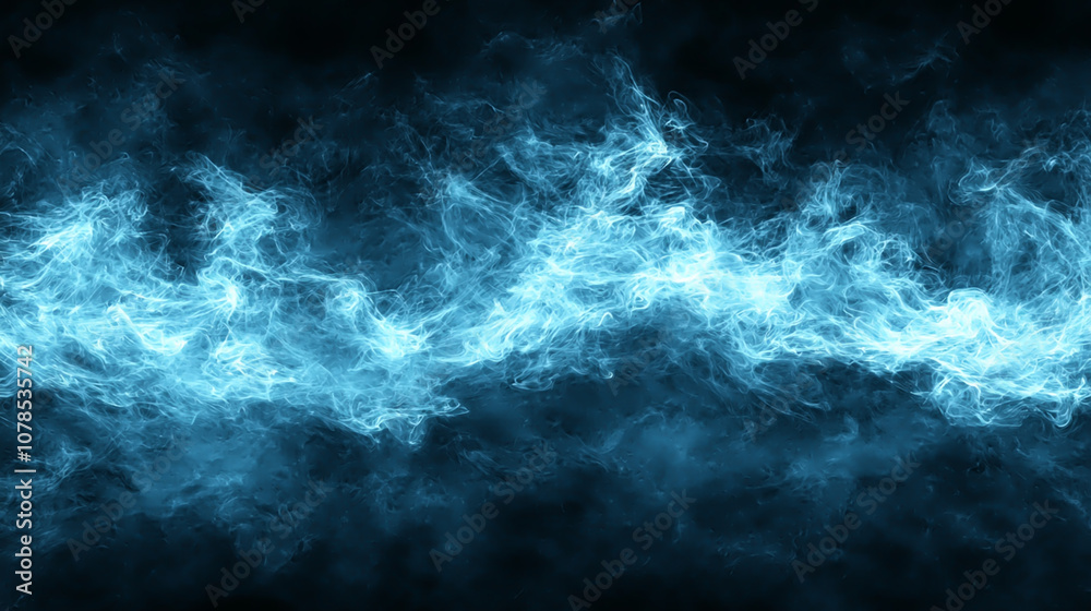 Abstract Blue Smoke on Dark Background - Mystical and Ethereal Cloud Texture Abstract Blue Smoke on Dark Background - Mystical and Ethereal Cloud Texture
