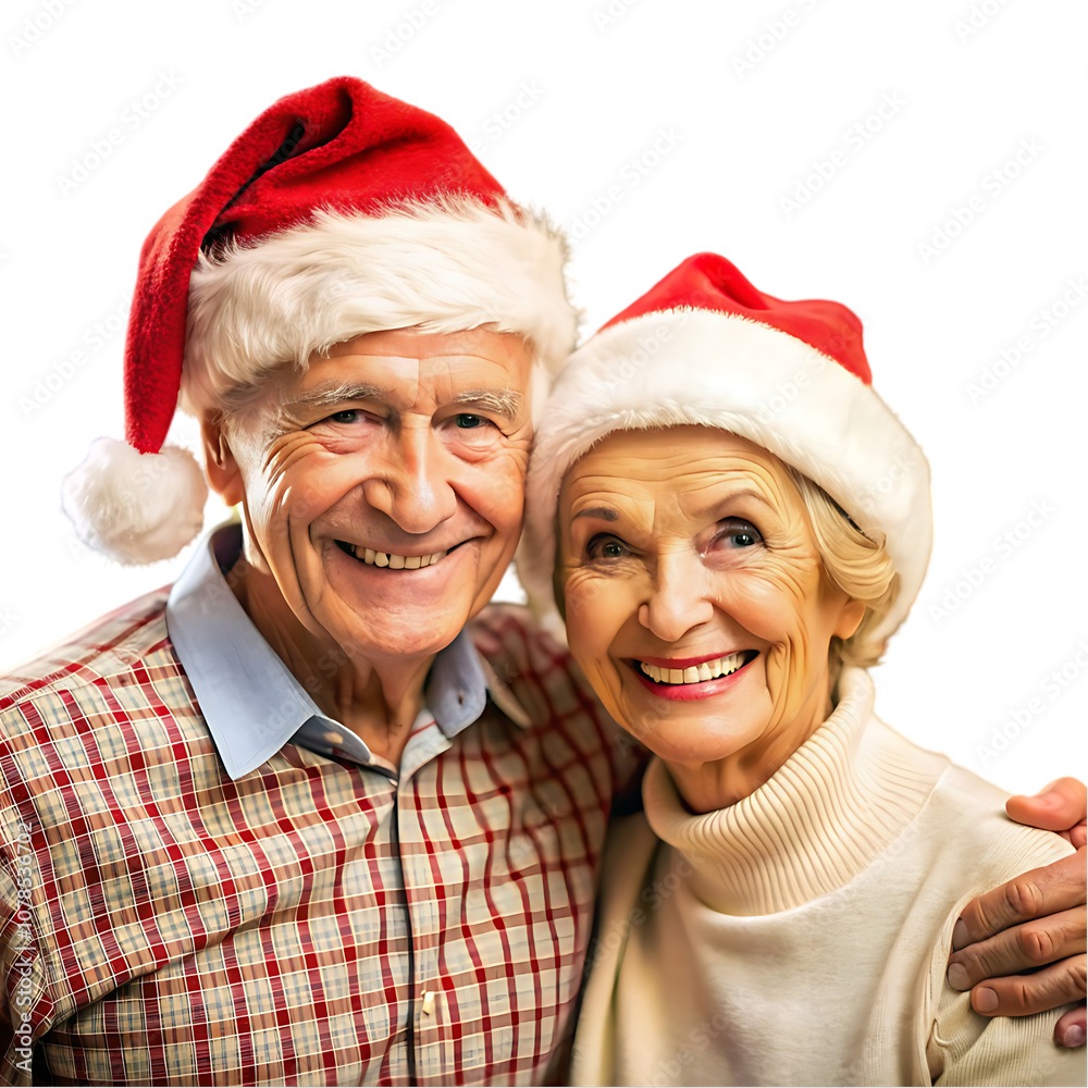 Grandparents posing on Christmas