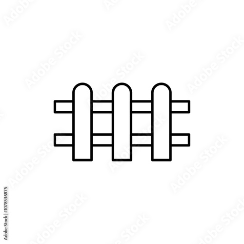 Fence icon Outline vector for web ui