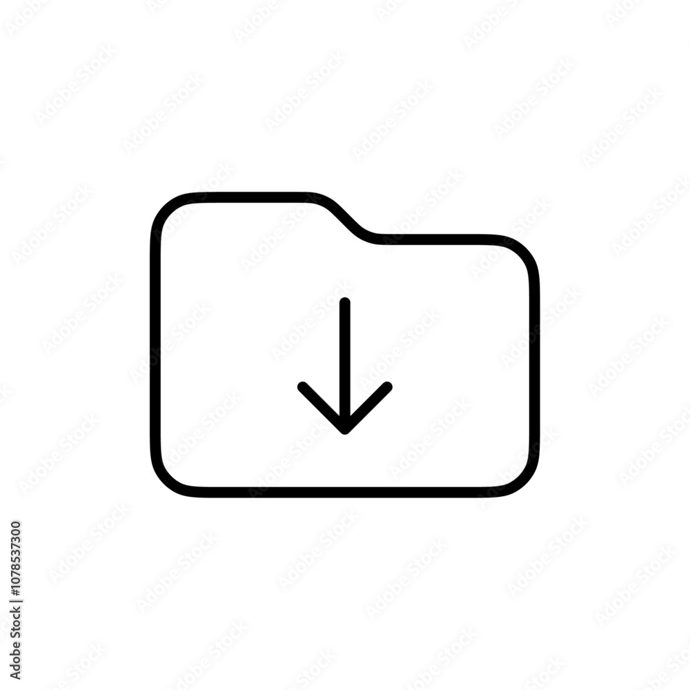 Folder download icon Outline vector for web ui Folder download icon Outline vector for web ui