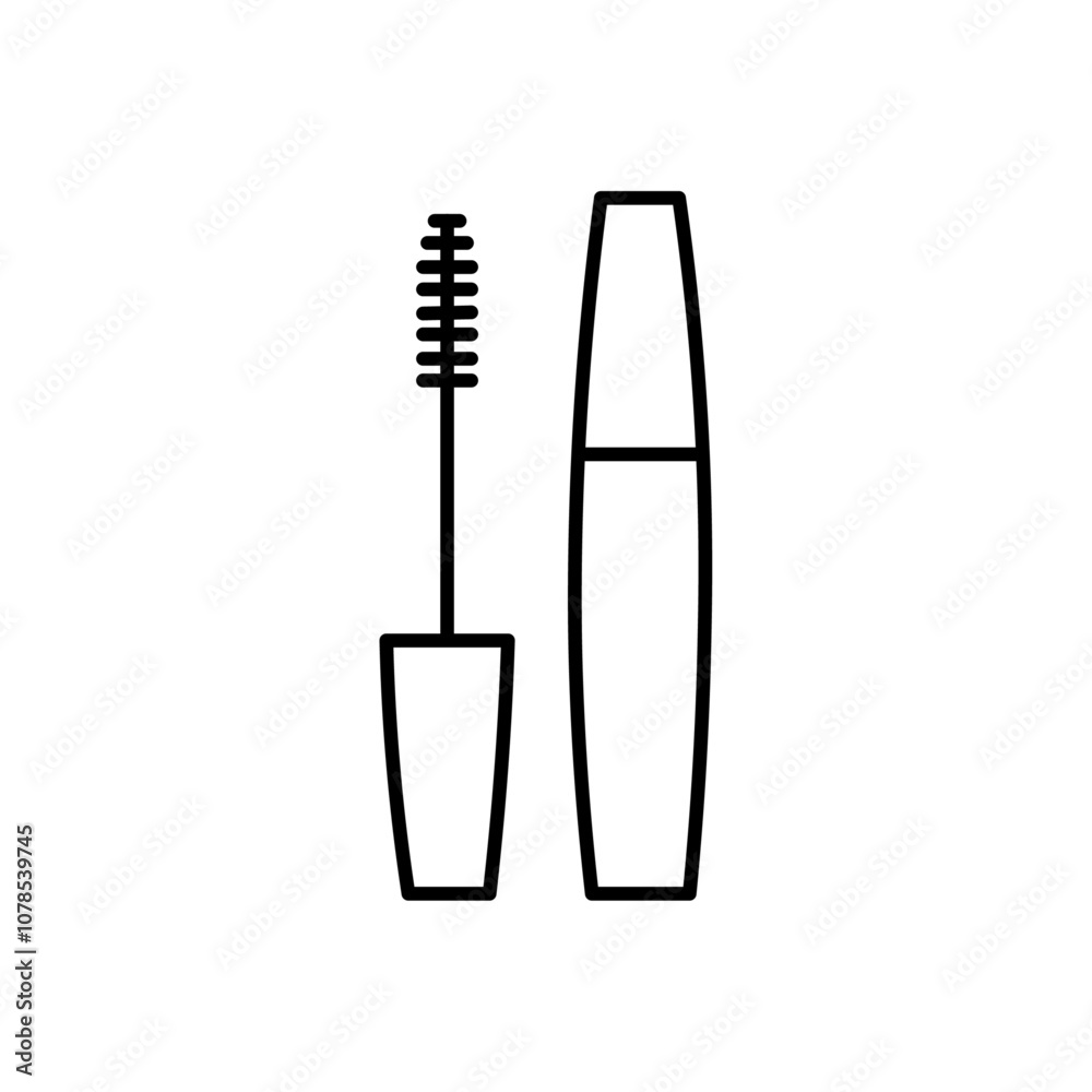 Mascara brush icon Outline vector for web ui Mascara brush icon Outline vector for web ui
