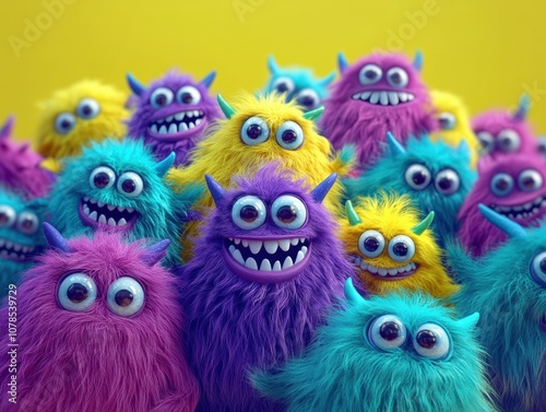 Delightful exploration of a playful group of cute fur creatures in gigapixel high fidelity