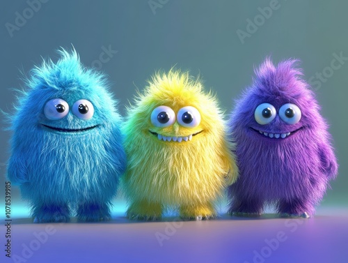 Discover charming cartoon furry monsters with vibrant gigapixel high fidelity artistry