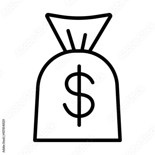 Money bag icon Outline vector for web ui