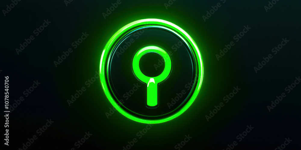 A green button with a magnifying glass on it A green button with a magnifying glass on it