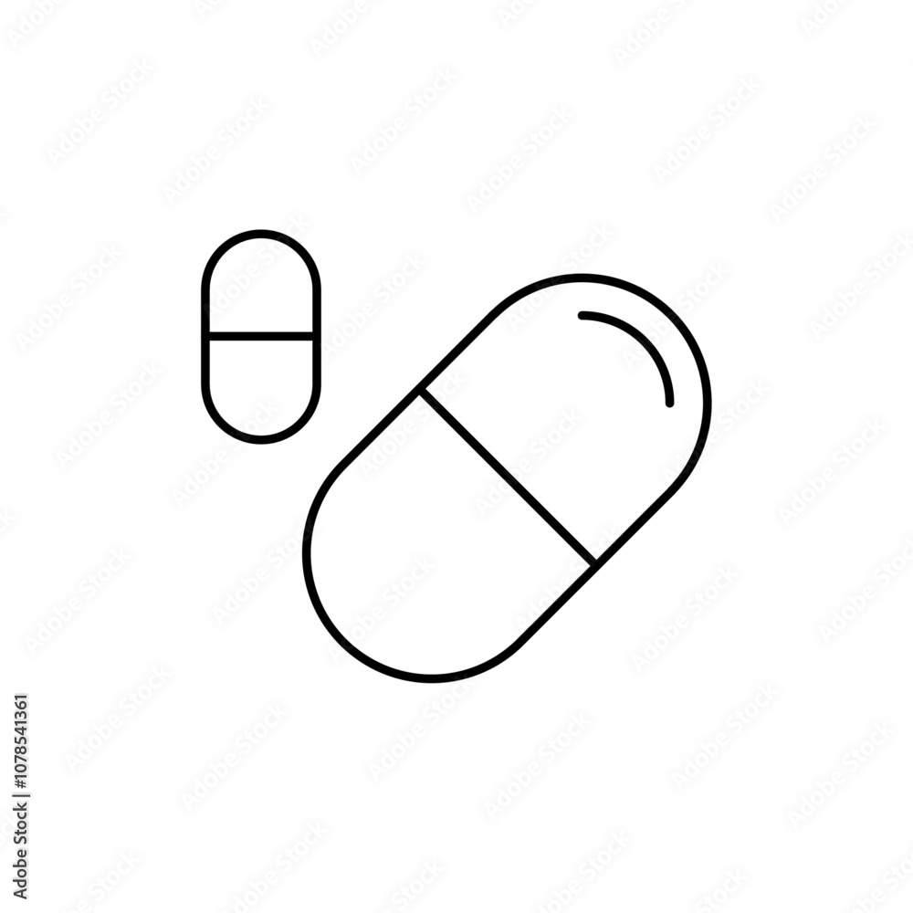 Pill Icon Outline vector for web ui Pill Icon Outline vector for web ui